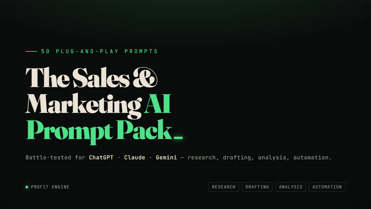 Boost Sales Prompt Pack — 50 Battle-Tested Prompts